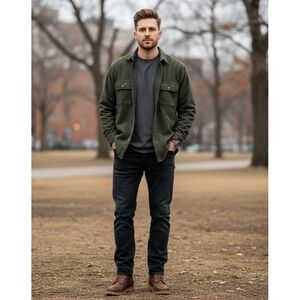 Vintage Field & Stream Flannel Shirt Mens L Green Workwear Grunge Gorpcore Layer